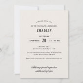 Elegant Script Black & White Photo Funeral Kaart (Achterkant)