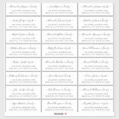 Elegant Script Black White Wedding Guest Address Sticker (Vel)