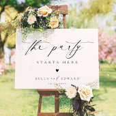 Elegant Script Black White Weduwen Welkom Poster