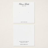 Élégant Script blanc costume Elevage carte d'affic (Devant & derrière)