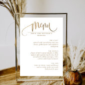 Élégant script, blanc et Mariage or menu