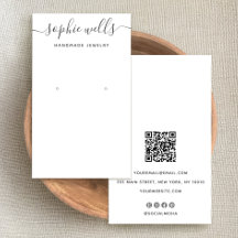 Élégant script blanc QR Code Eear Display