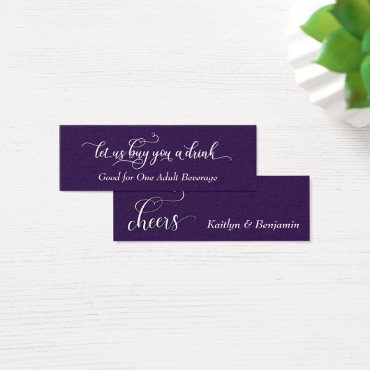 Élégant script blanc sur les billets de boisson po (Bureau)