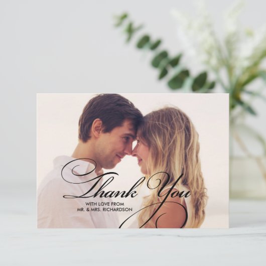 Elegant script | Blauwgroen bedankt voor je bruilo (Staand voorkant)