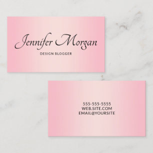 Elegant Script Bleek Roze Ombre Visitekaartje