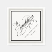 Elegant script bloeit bruiloft met elke kleur servet (Voorkant)