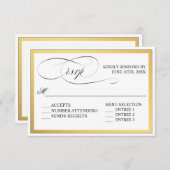 Elegant script bloeit bruiloft RSVP (Voorkant / Achterkant)