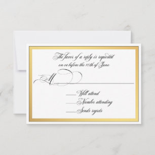 Elegant script bloeit bruiloft RSVP Kaartje