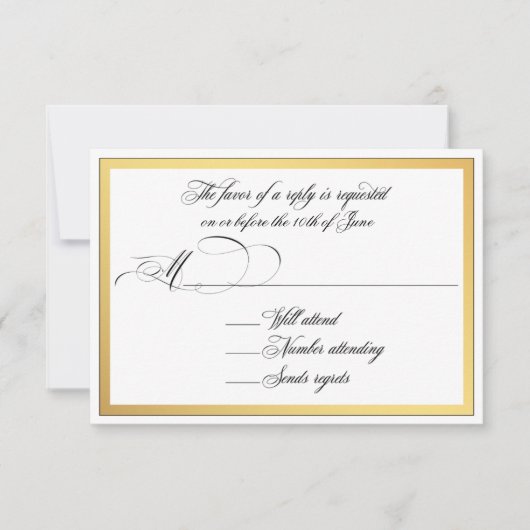 Elegant script bloeit bruiloft RSVP Kaartje (Voorkant)