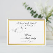 Elegant script bloeit bruiloft RSVP Kaartje (Staand voorkant)