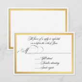 Elegant script bloeit bruiloft RSVP Kaartje (Voorkant / Achterkant)