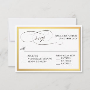 Elegant script bloeit bruiloft RSVP Kaartje
