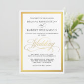 Elegant script bloeit bruiloft uitnodiging (Staand voorkant)