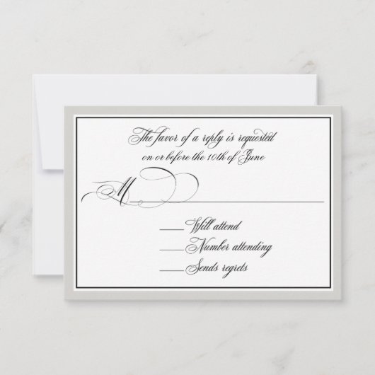 Elegant Script bloeit met om het even welke Kleurg RSVP Kaartje (Voorkant)