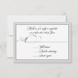 Elegant Script bloeit met om het even welke Kleurg RSVP Kaartje