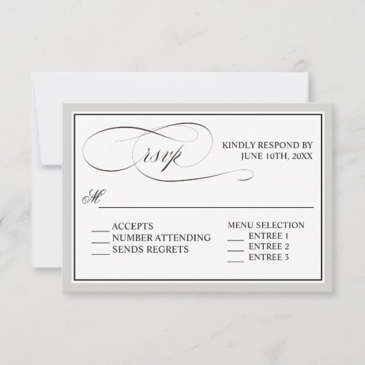 Elegant script bloeit RSVP met elke kleur (Voorkant)