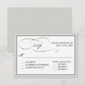 Elegant script bloeit RSVP met elke kleur Kaartje (Voorkant / Achterkant)