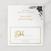 Elegant script bloeit wit & goud bruiloft (Buitenkant ongevouwen)