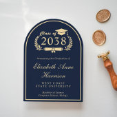 Elegant Script Blue College Graduation Party Arch Kaart