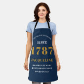 Elegant Script Blue Gold Baking Schort (Gedragen)