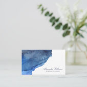 Elegant Script Blue Waterverf Moderne Professional Visitekaartje (Staand voorkant)