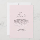 Elegant Script Blush Afstuderen Bedankt Foto (Achterkant)