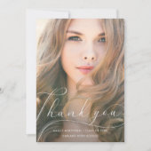 Élégant Script Blush Graduation Merci photo (Devant)