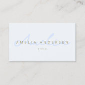 Elegant Script Blush Pastel Blue Visitekaartje (Voorkant)