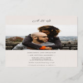 Elegant Script Blush Pearl Save the Date Roos Gold Folie Uitnodiging (Achterkant)