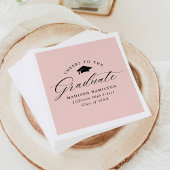 Elegant Script Blush Pink Cheers op de Afstuderen Servet