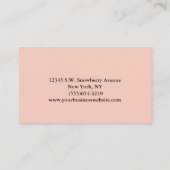 Elegant Script Blush Roos Floral & Folie Glitter Visitekaartje (Achterkant)