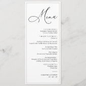 Élégant Script Blush Simple Mariage Dîner Menu (Devant)