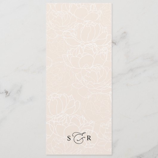 Élégant Script Blush Simple Mariage Dîner Menu (Dos)
