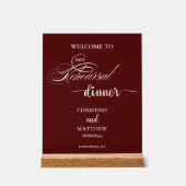 Élégant Script Bordeaux Dîner de Répétition Bienve (Recto)