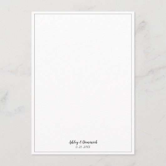Elegant Script Borded Weddenrenmenu Menu (Achterkant)