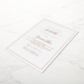 Elegant Script Border 40e verjaardagsfeestje luxe Folie Uitnodiging (Gedraaid)