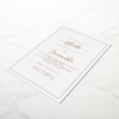 Elegant Script Border 50e verjaardagsfeestje luxe Folie Uitnodiging (Gedraaid)