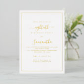 Elegant Script Border 80ste verjaardagsfeestje lux Folie Uitnodiging (Staand Voorkant)