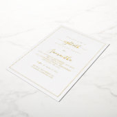 Elegant Script Border 80ste verjaardagsfeestje lux Folie Uitnodiging (Gedraaid)