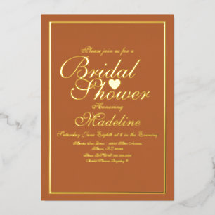 Elegant Script Border Heart Vrijgezellenfeest Foli Folie Uitnodiging