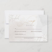 Elegant script botanische bloemenbehuizing RSVP kaartje (Voorkant)