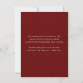 Élégant Script Bourgogne Faire-part de diplôme (Dos)