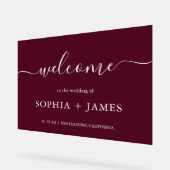 Élégant Script Bourgogne minimaliste Mariage (Angle)