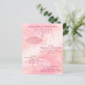 Elegant Script Bourgogne Roos Gold Wedding Menu (Staand voorkant)