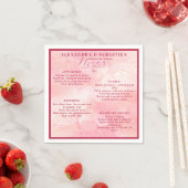 Elegant Script Bourgogne Roos Gold Wedding Menu Servet (Insitu)