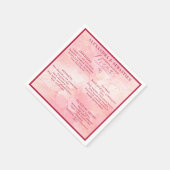 Elegant Script Bourgogne Roos Gold Wedding Menu Servet (Hoek)