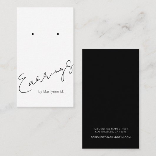 Élégant Script Boutique Écouter carte d'affichage (Devant / Derrière)