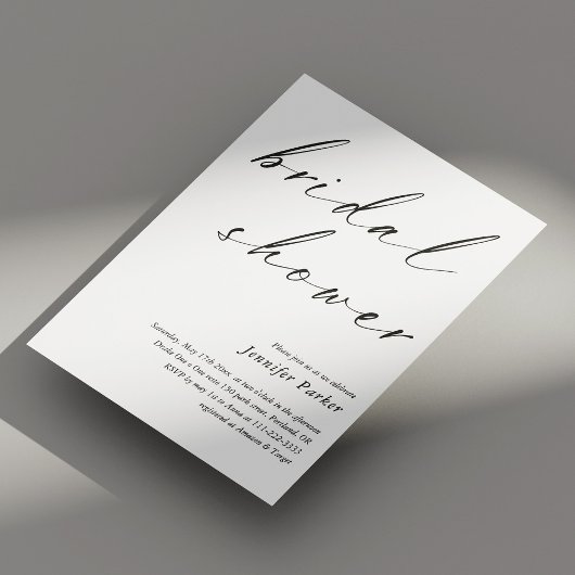 Élégant Script Bridal Shower Invitation Minimalist