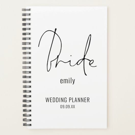 Elegant Script Bride Name Wedding Planner (Voorkant)