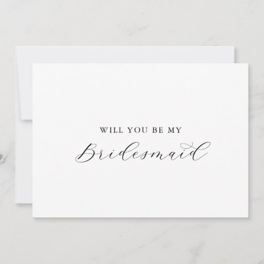 Elegant Script Bridesmaid proposal Kaart (Voorkant)